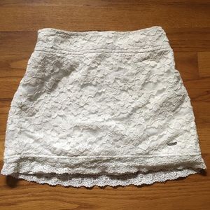 White lace Hollister mini skirt